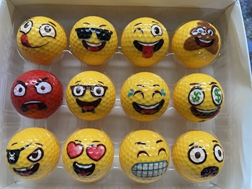 12 golfbolde/advenurebolde - med emoji motiver
